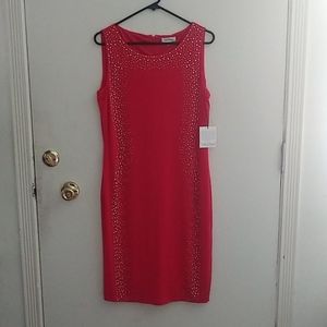 Calvin Klein Sleeveless Red Burnt Orange Dress